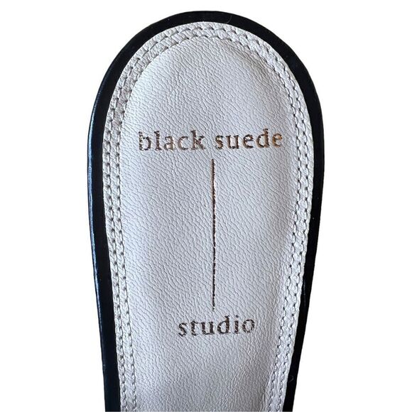 Black Suede Studio Melanie Ankle Strap Clear & Black Heel NWOB Size 38.5/8 1/2 - Picture 7 of 10